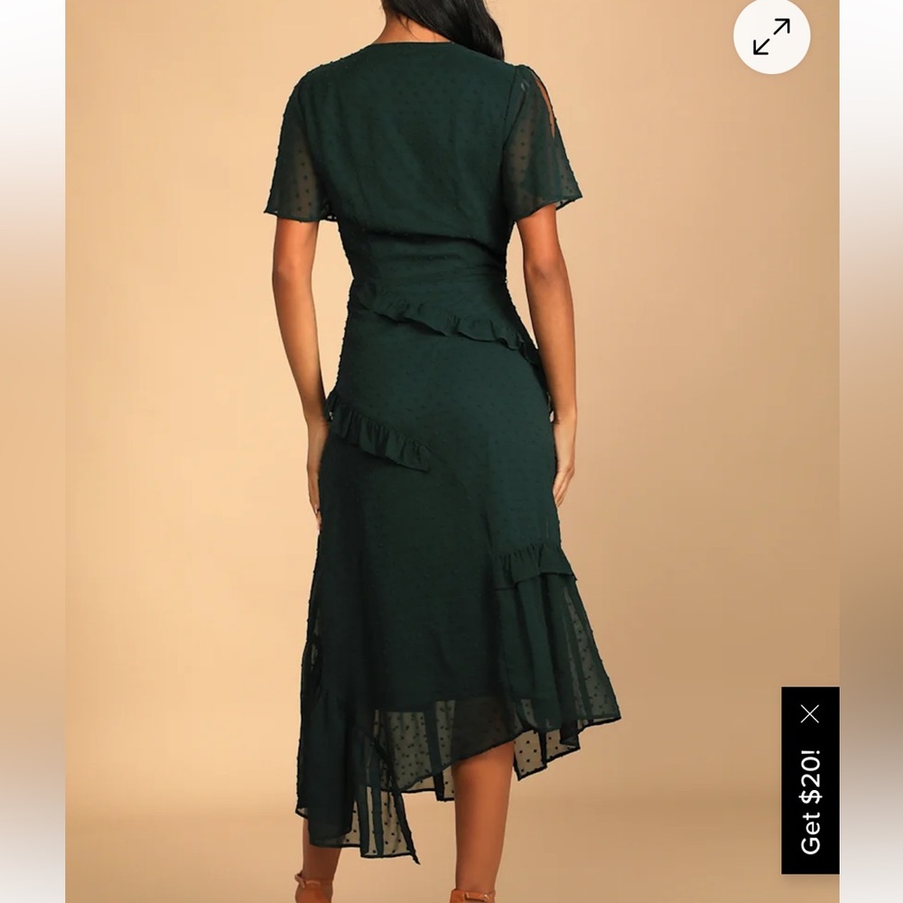Lulu's Green Ruffle Mini Dress - Picture 2 of 3